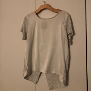 Anthropology silk & jersey top